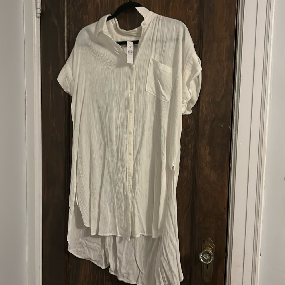 Loft short sleeve high low tunic